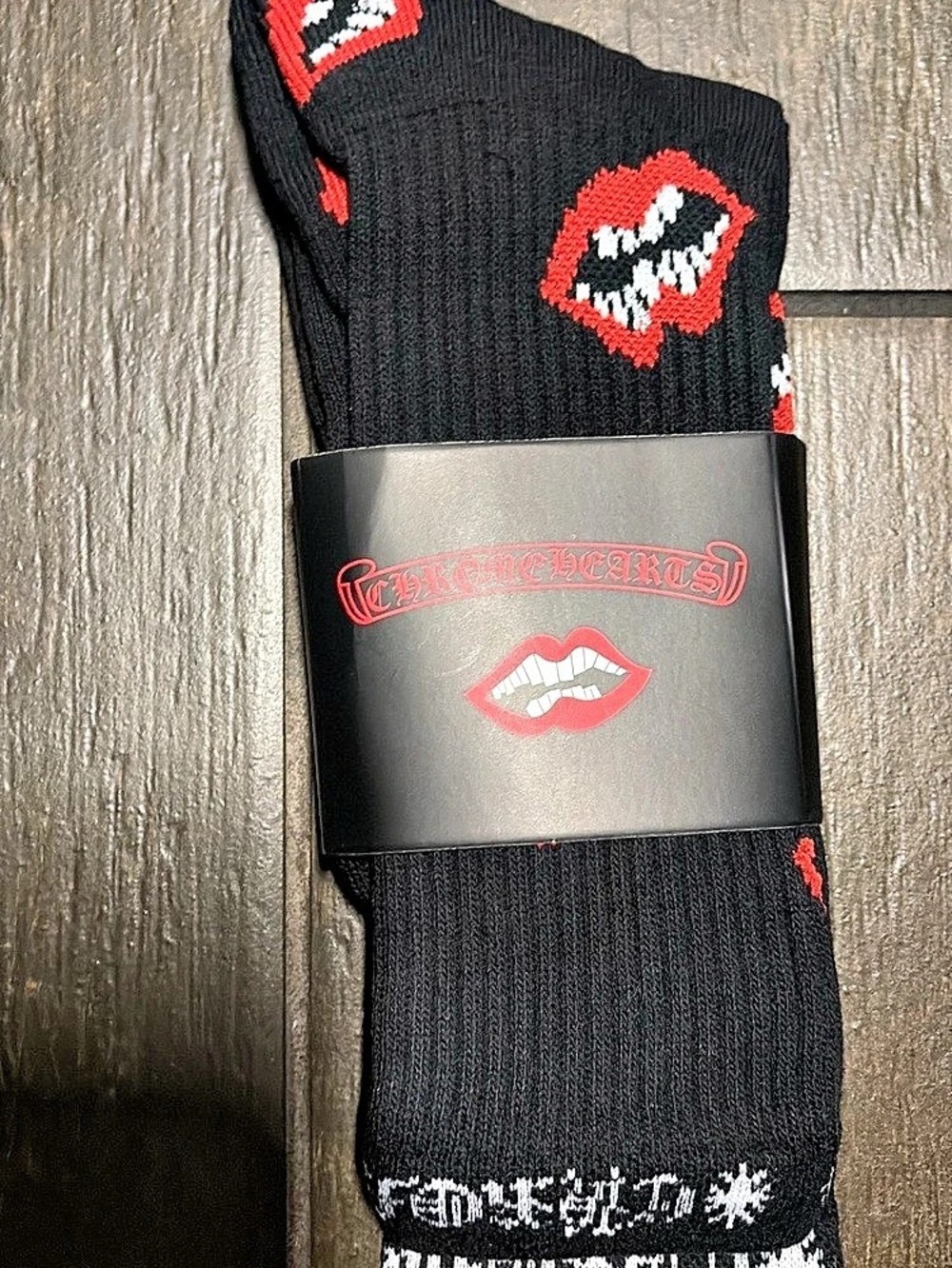 Chrome Hearts Matty Boy Chomper Socks Black & Red